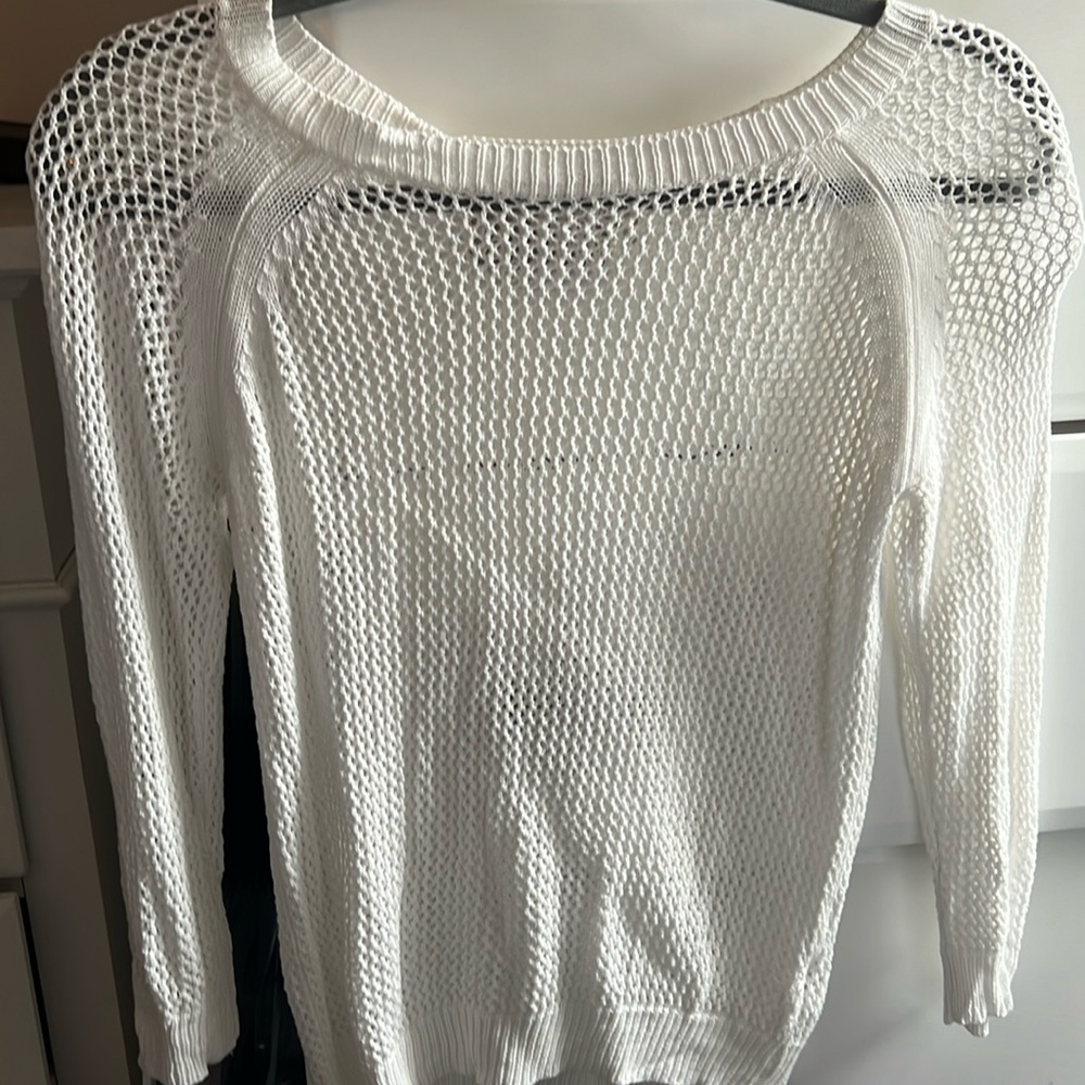 White knitted coverup